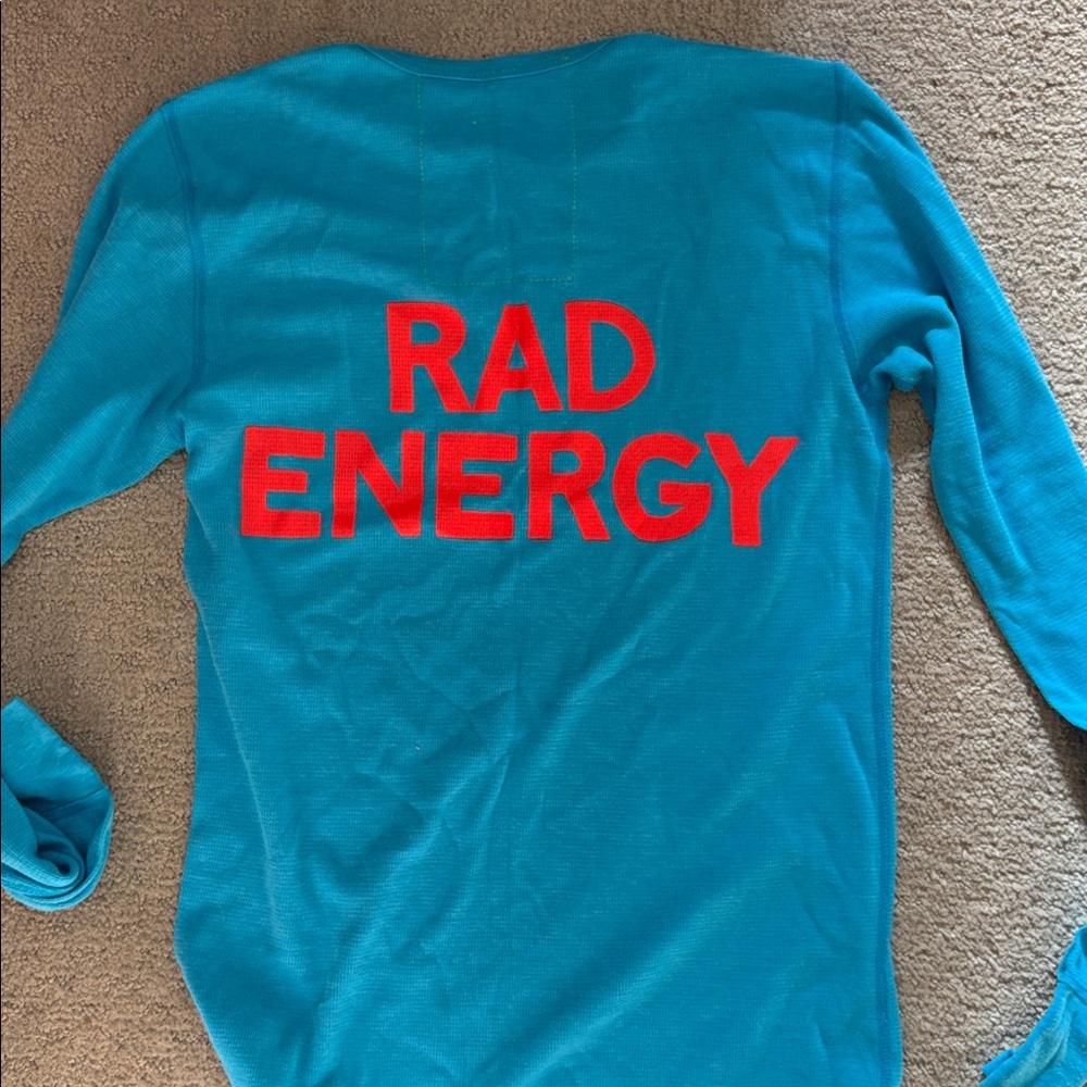 Aviator Nation Blue Long Sleeve Tee with Red Print